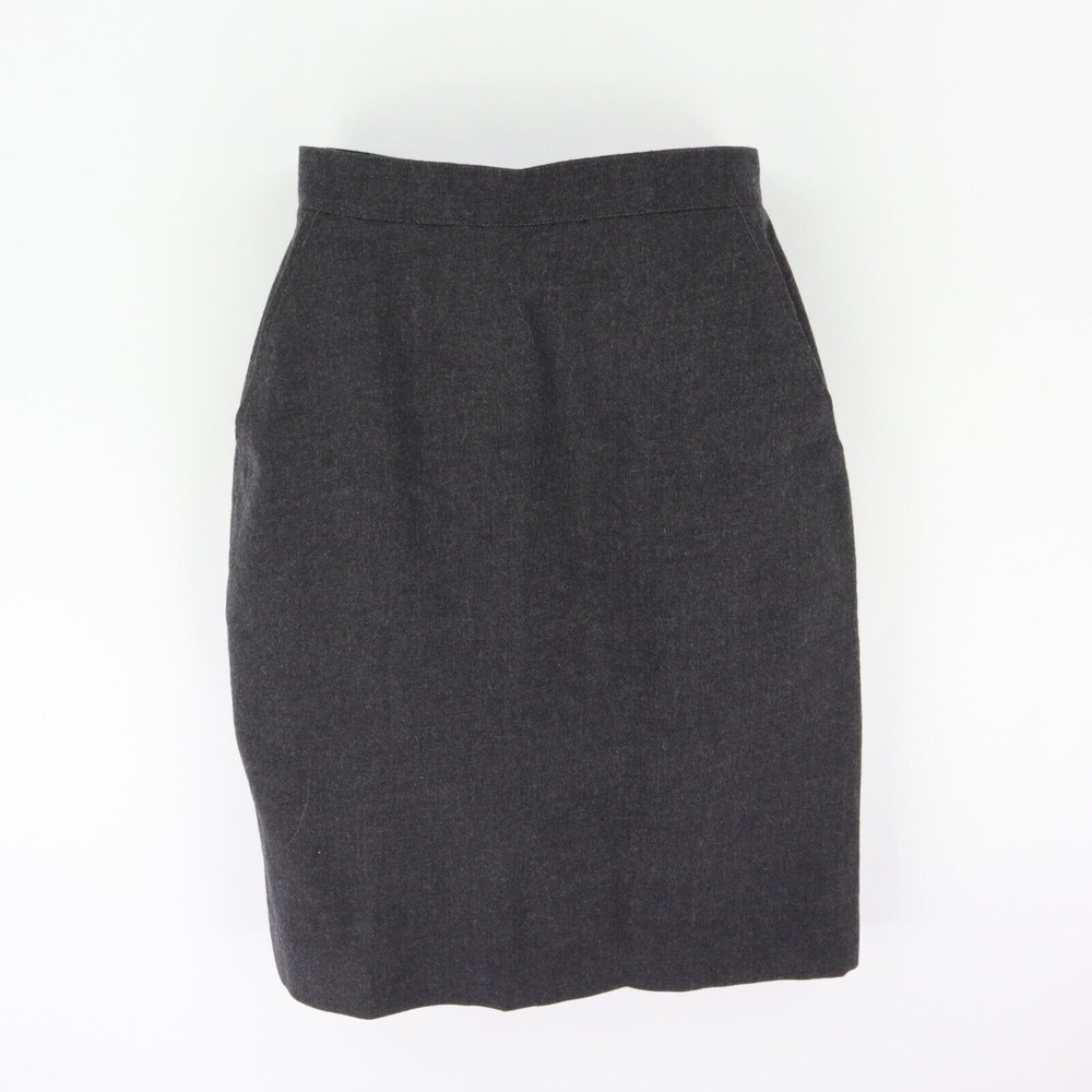 Giorgio Sant'Angelo Wool Straight Skirt Lined Knee Length Womens 6 Black Pockets